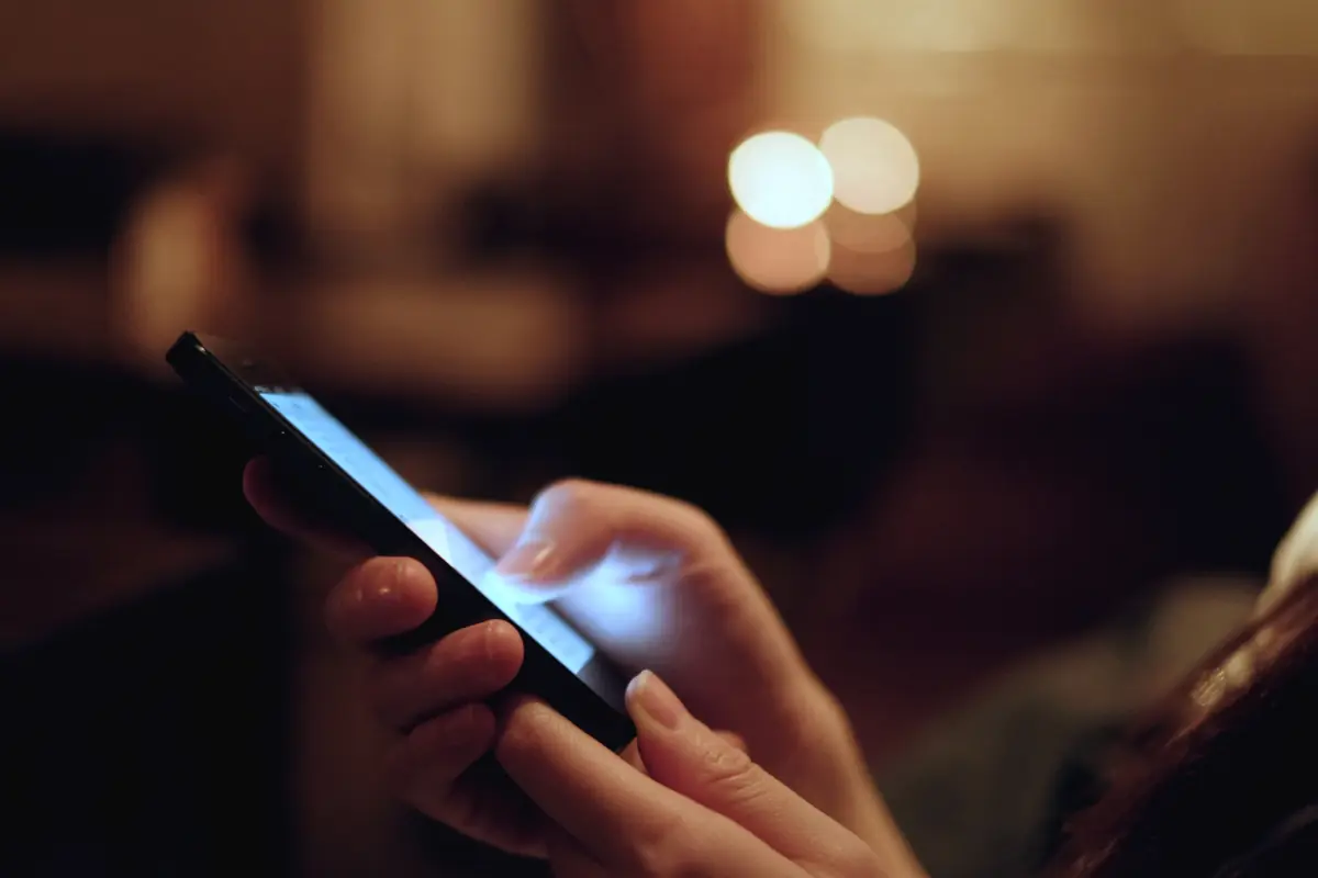 Hand holding a smartphone