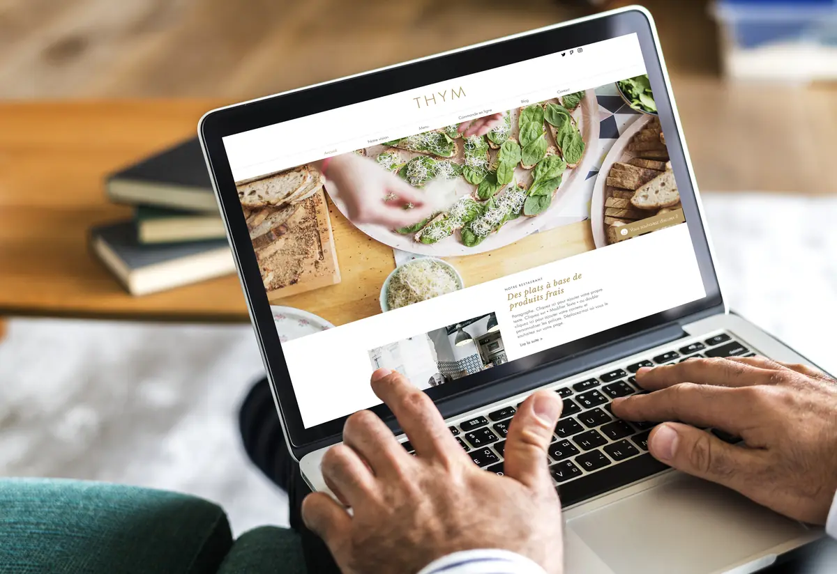 Website open on a laptop
